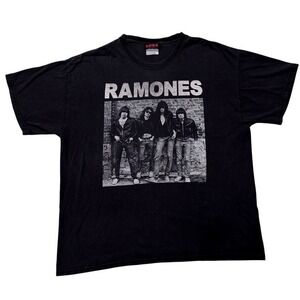 Vintage Ramones 1234 Band T Shirt Black Graphic Tee Punk Rock Concert Men's - XL
